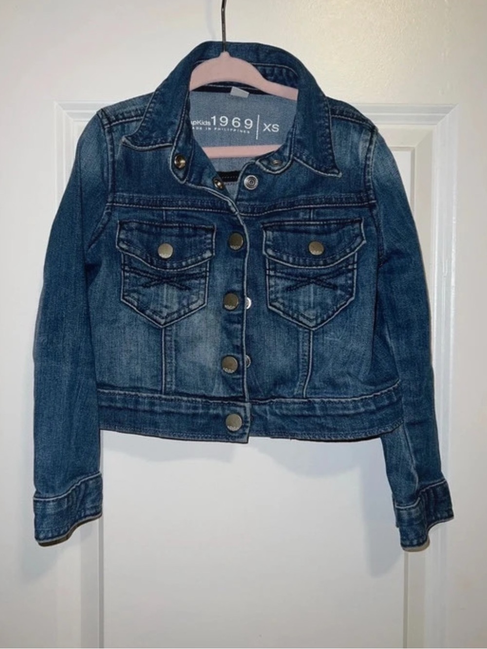 GAP 1969 Denim Jean Jacket Girls Size XS (4/5) Medium Wash Classic